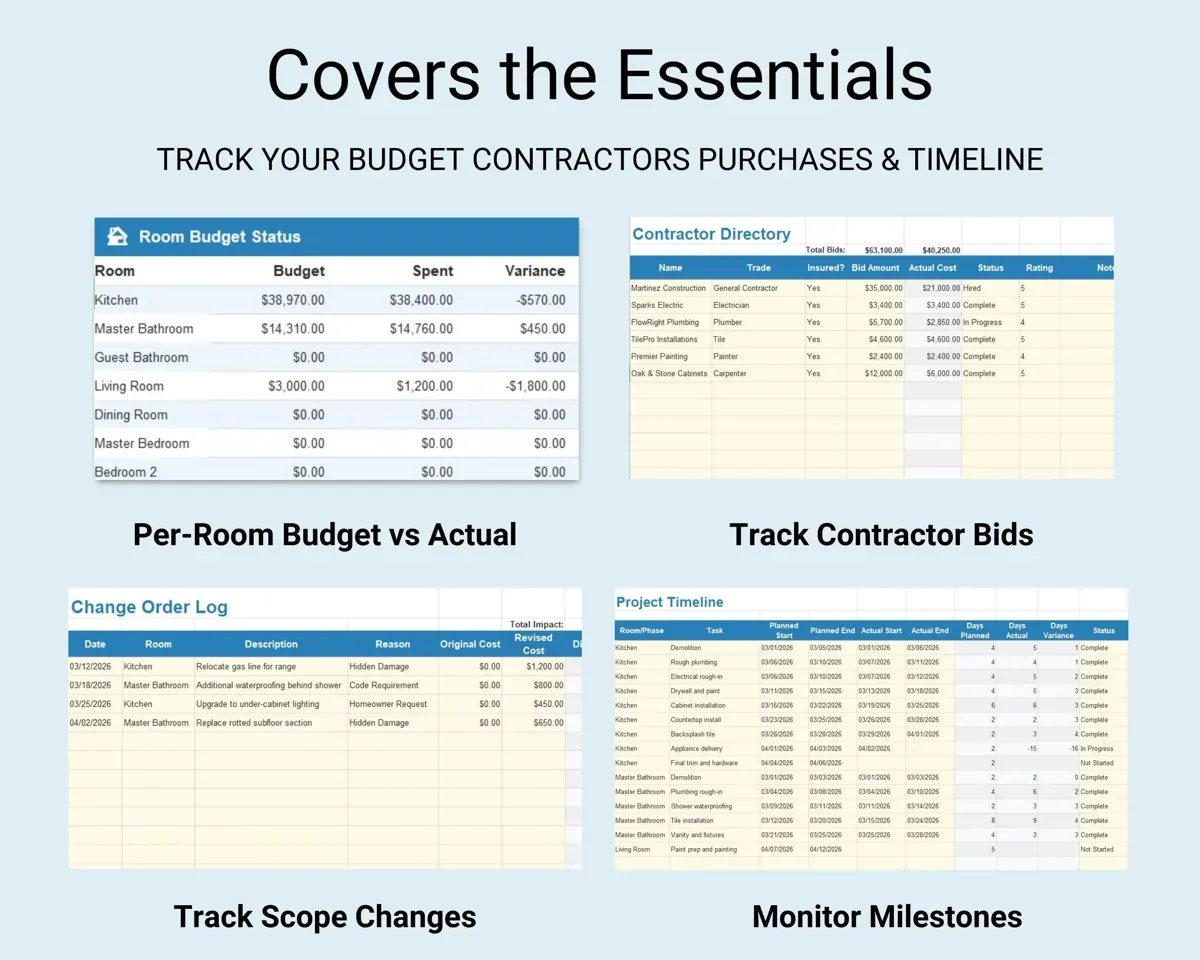 Home Renovation Planner Spreadsheet preview 4