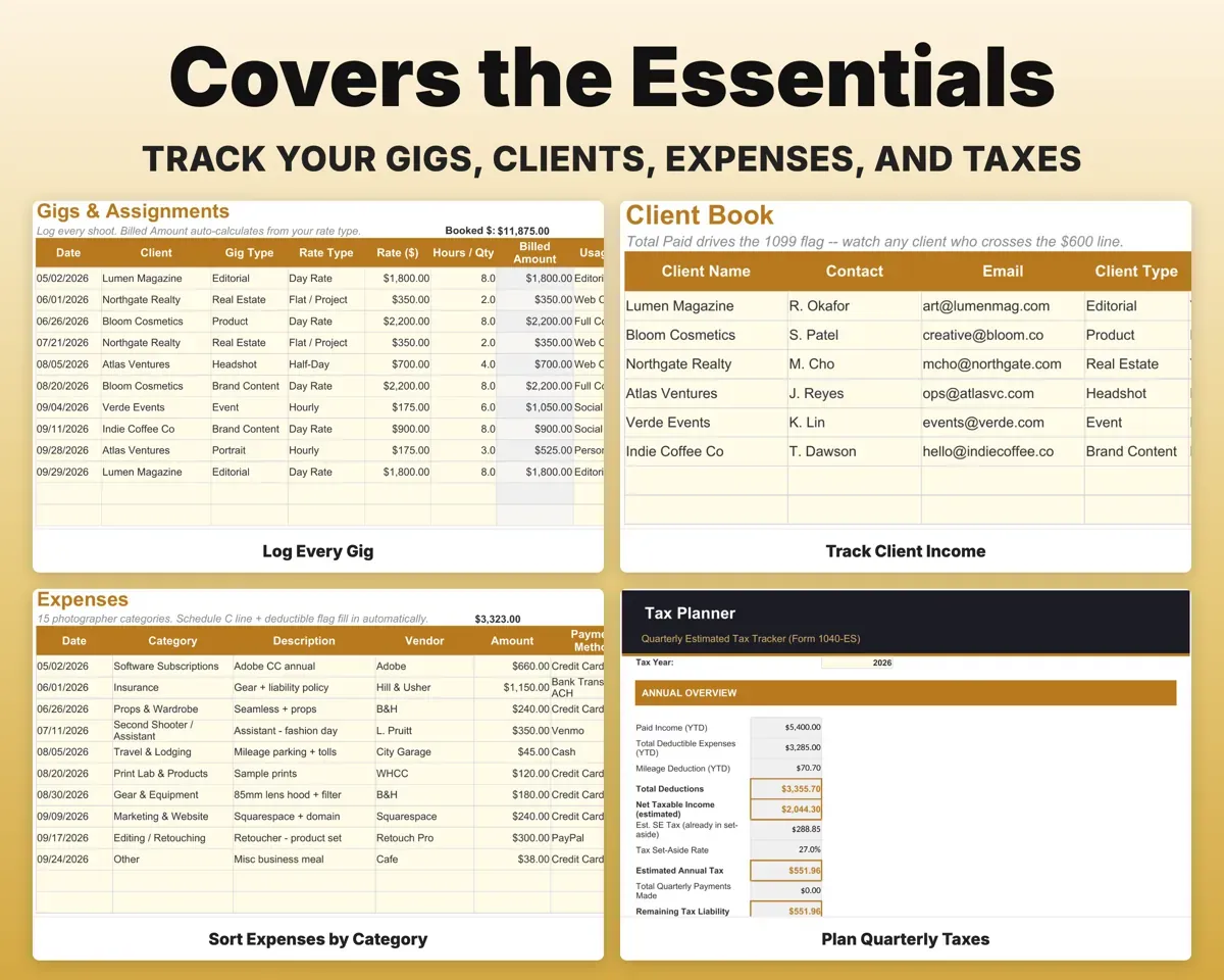 Freelance Photographer Spreadsheet preview 4