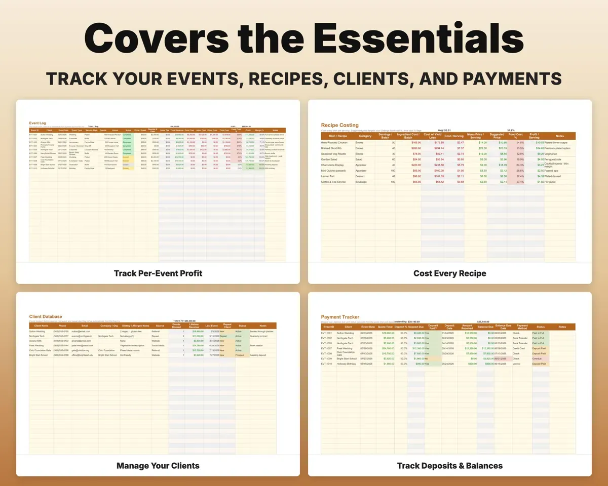Catering Business Spreadsheet preview 4