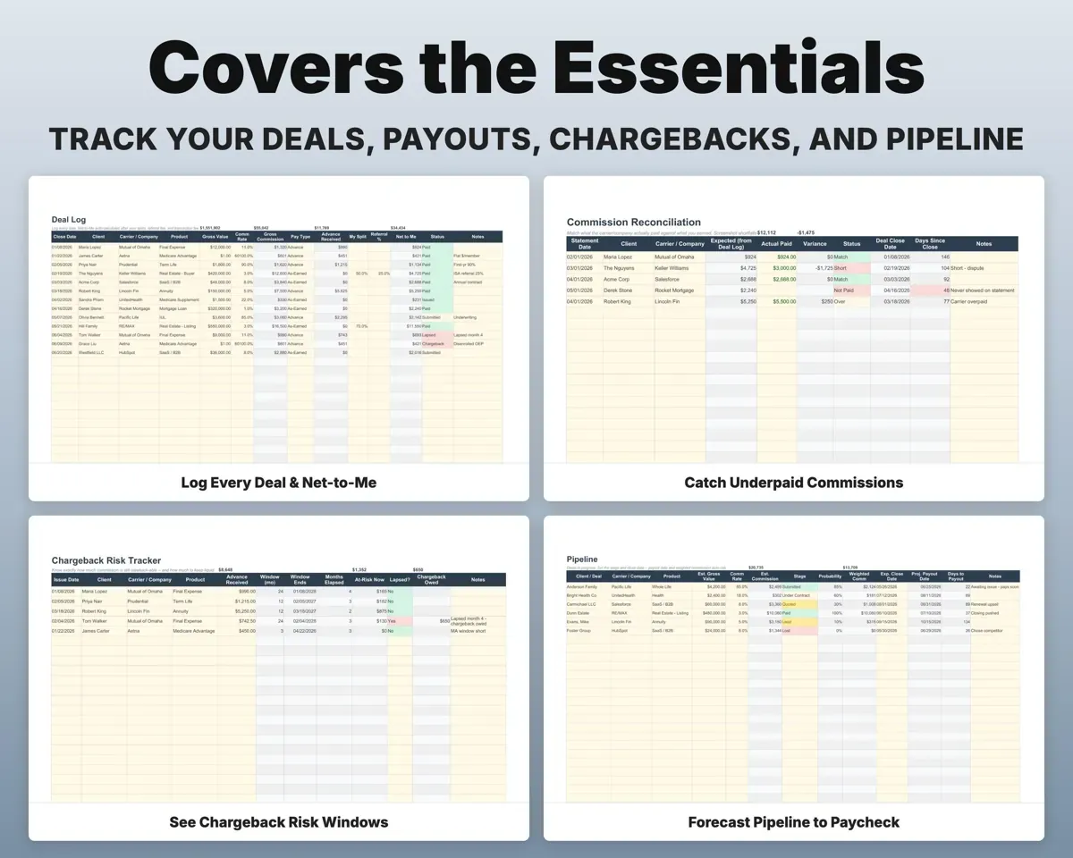 Commission Tracker Spreadsheet preview 4