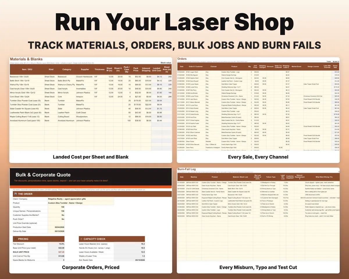 Laser Engraving Business Tracker preview 4