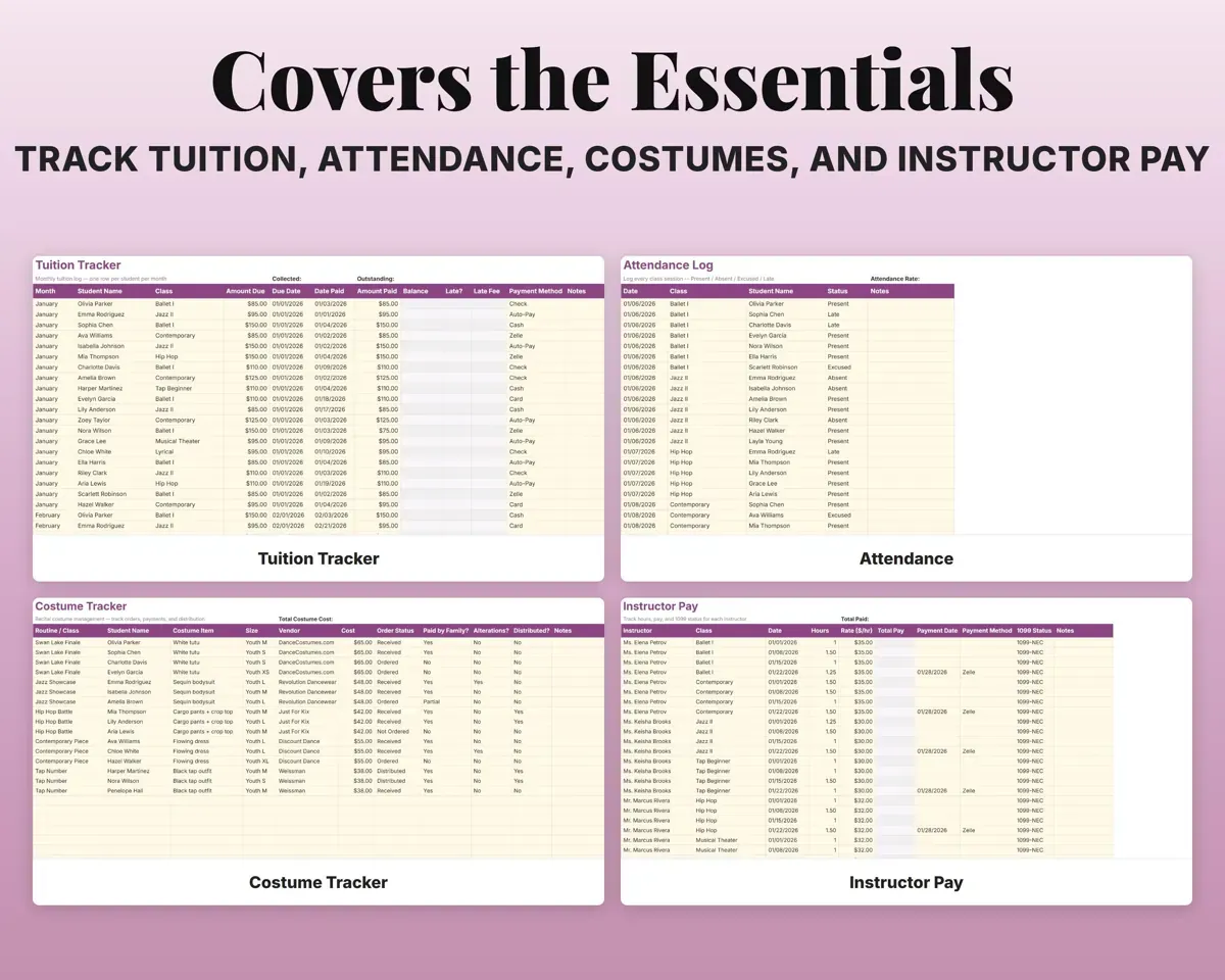 Dance Studio Business Tracker preview 4