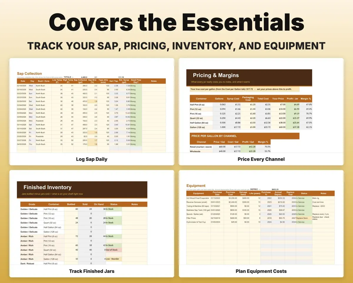 Maple Syrup Tracker Spreadsheet preview 4