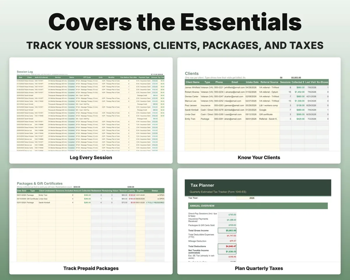 Massage Therapy Business Spreadsheet preview 4
