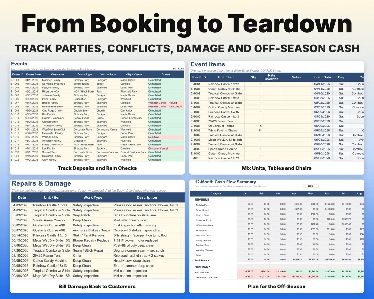 Bounce House Business Tracker preview 4