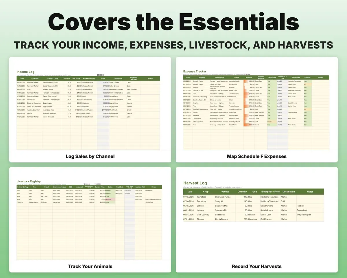 Farm Management Spreadsheet preview 4