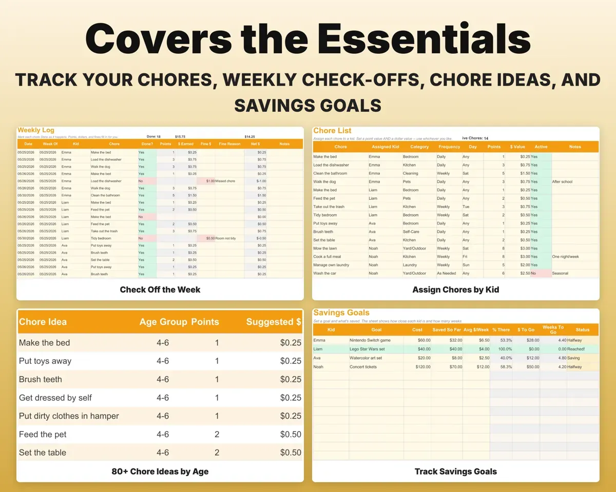 Kids Chore Chart & Allowance Tracker preview 4