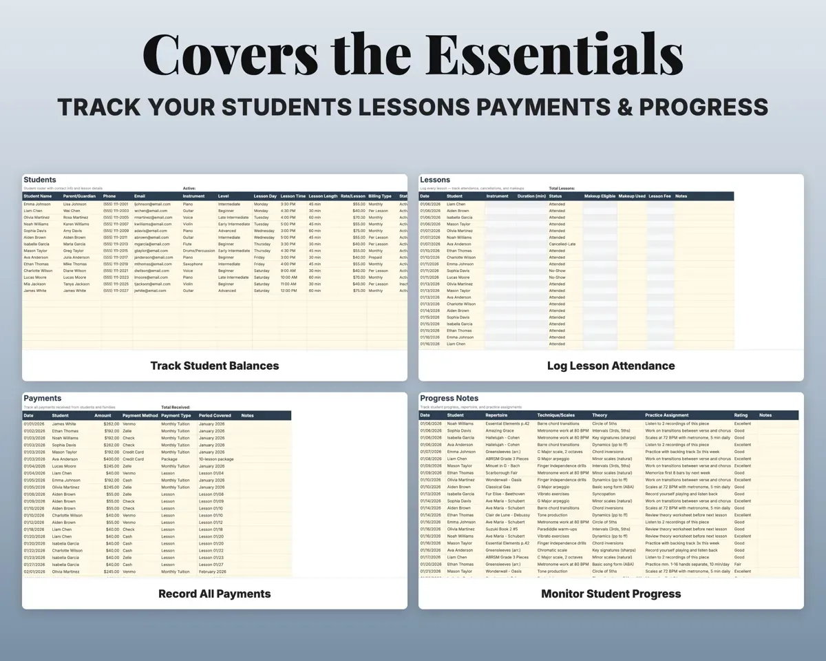 Music Teacher Studio Tracker preview 4