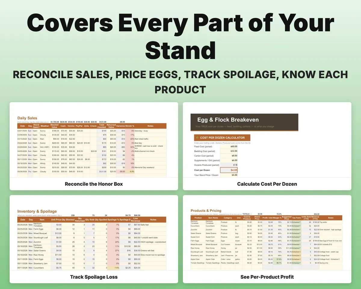 Farm Stand Tracker Spreadsheet preview 4