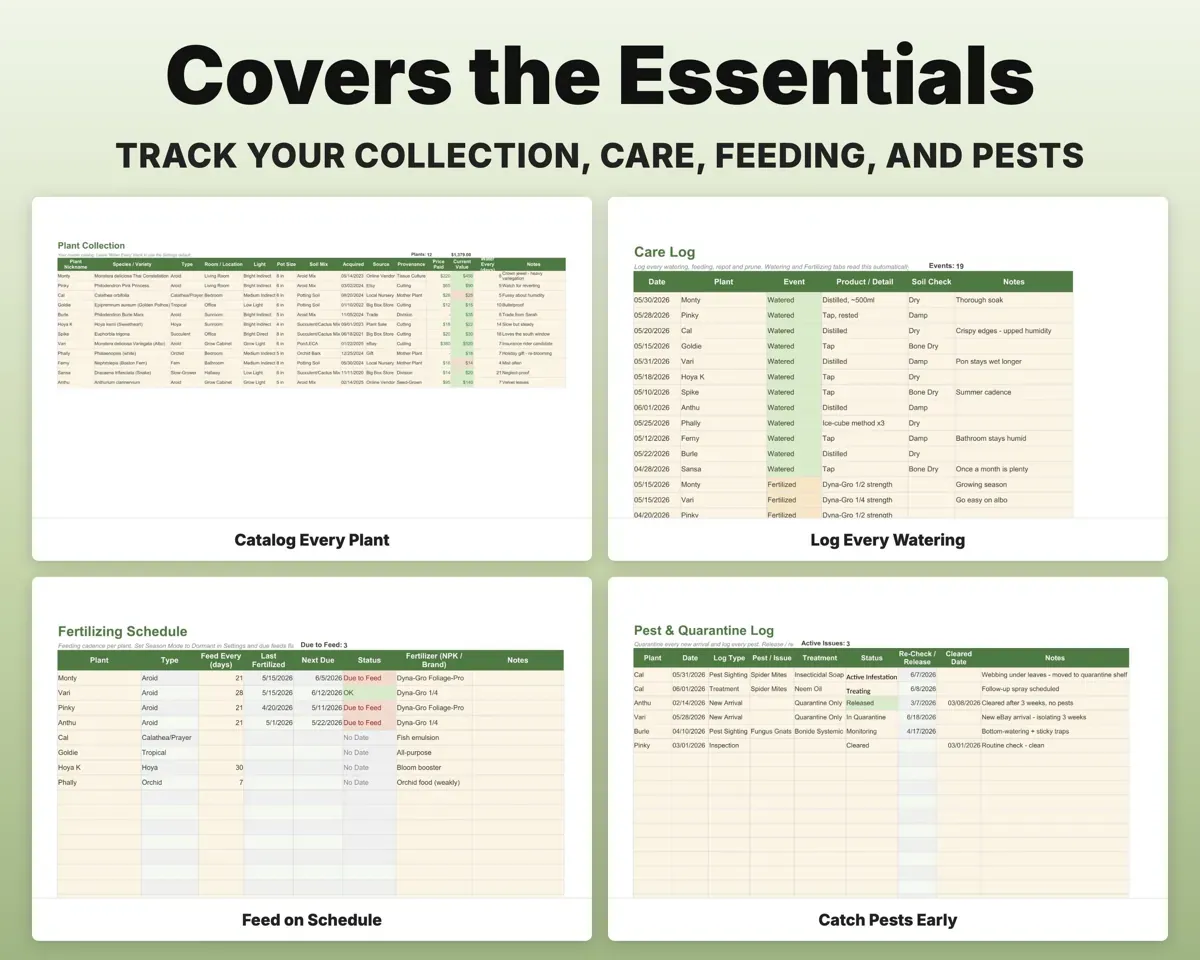 Houseplant Tracker Spreadsheet preview 4