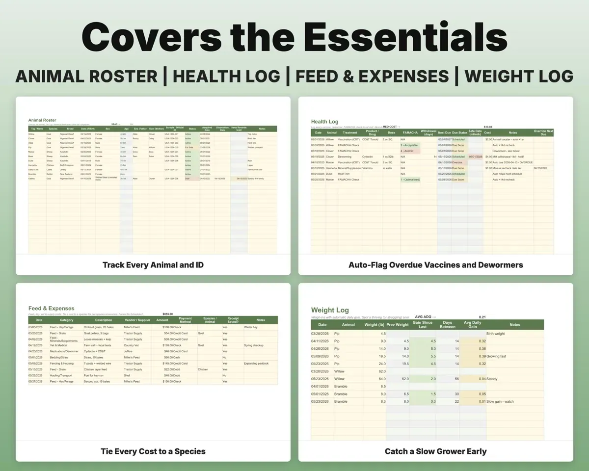 Livestock Tracker Spreadsheet preview 4