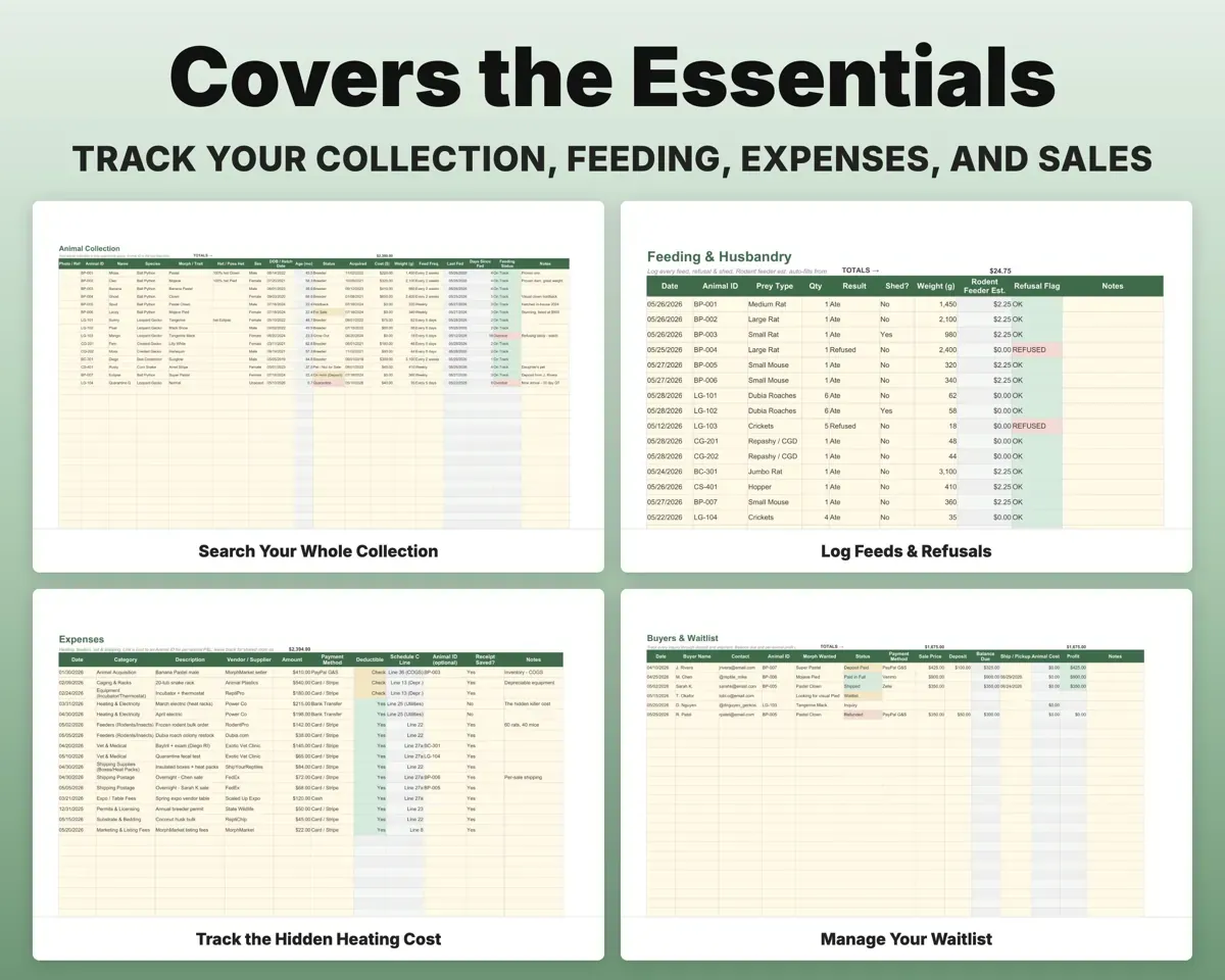 Reptile Breeder Spreadsheet preview 4