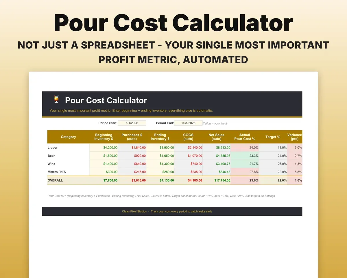 Bar Management Spreadsheet preview 5