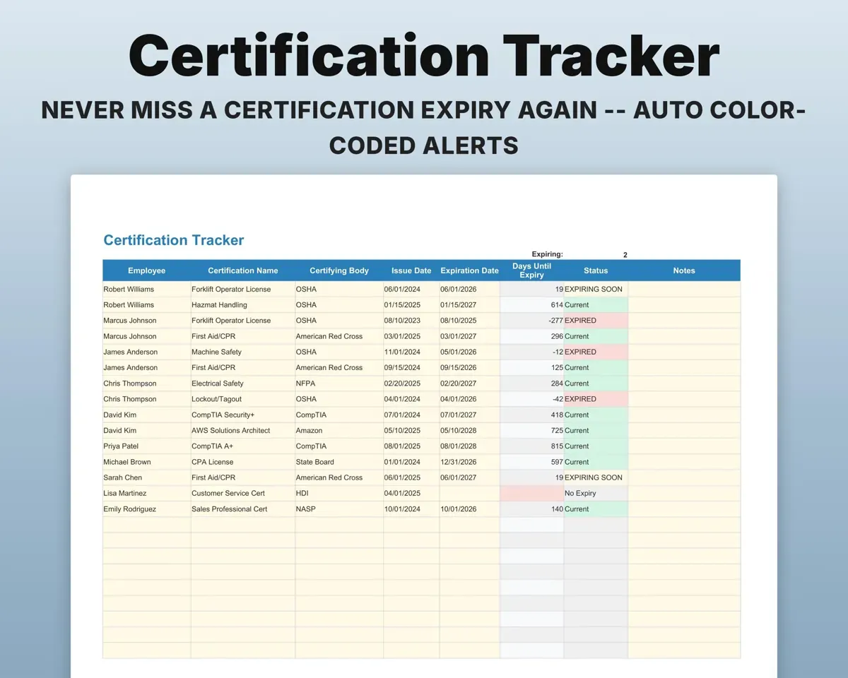 Employee Tracker Spreadsheet preview 5