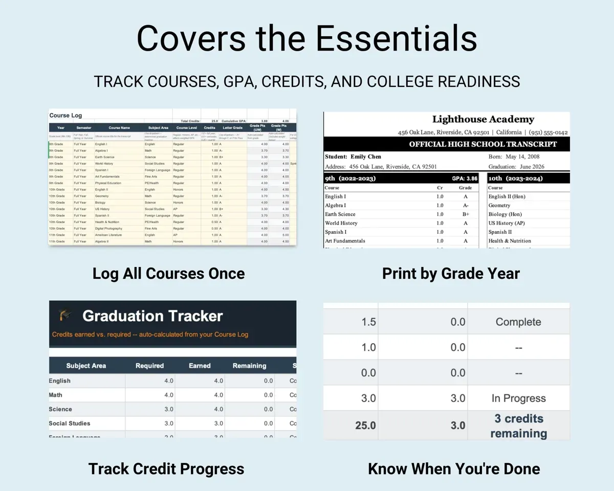 Homeschool Transcript Template preview 5