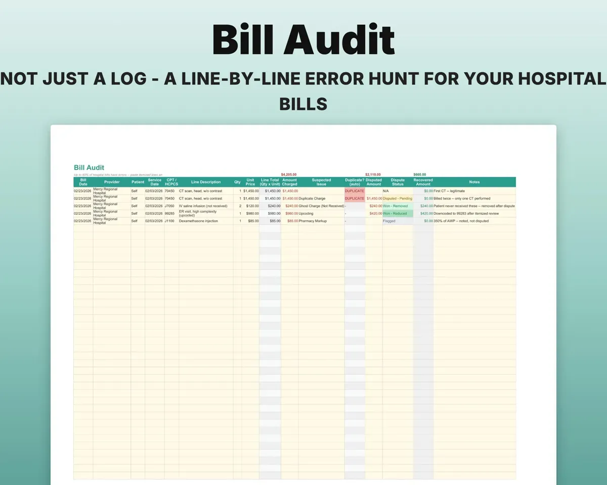Medical Bills Tracker Spreadsheet preview 5