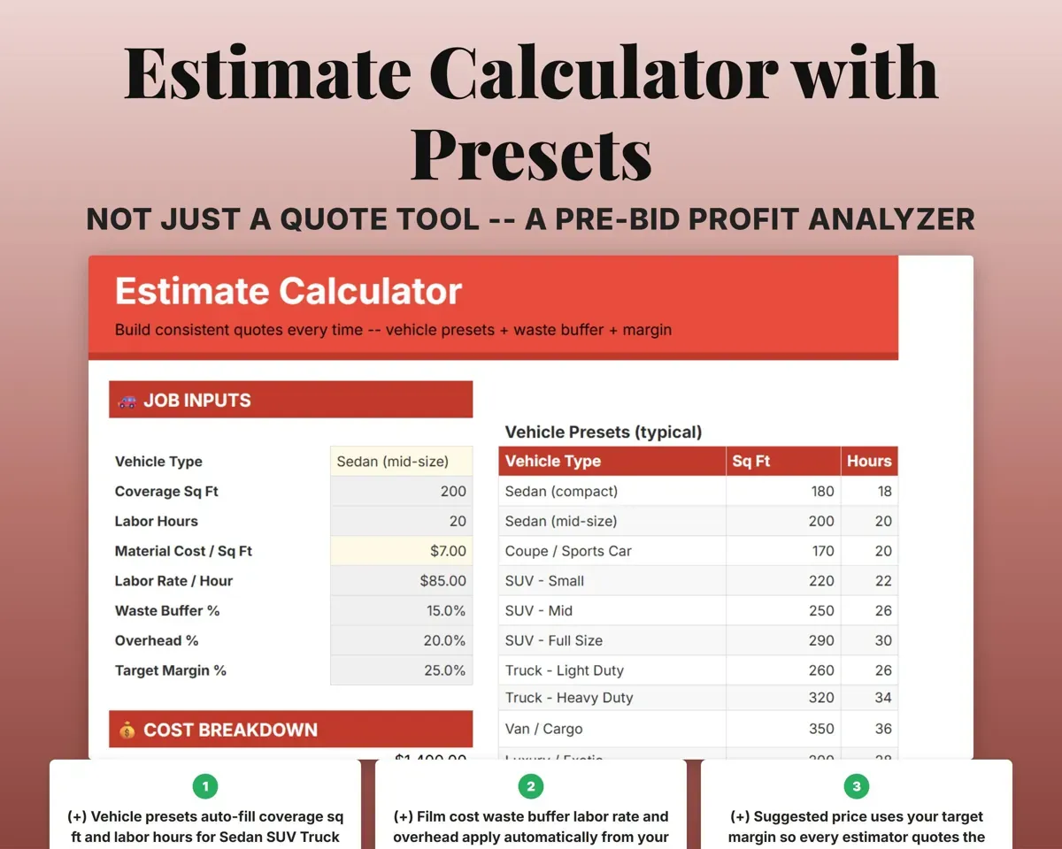 PPF Vinyl Wrap Business Tracker preview 5