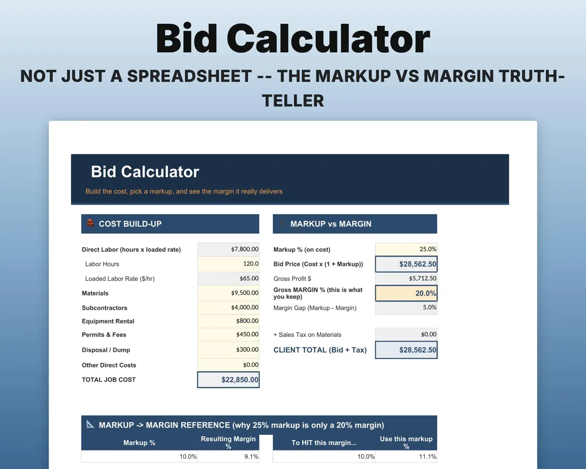Construction Bid Tracker Spreadsheet preview 5
