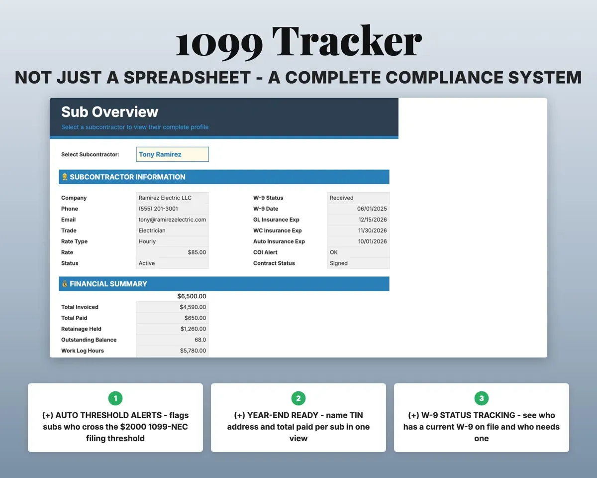 Subcontractor Management Tracker preview 5