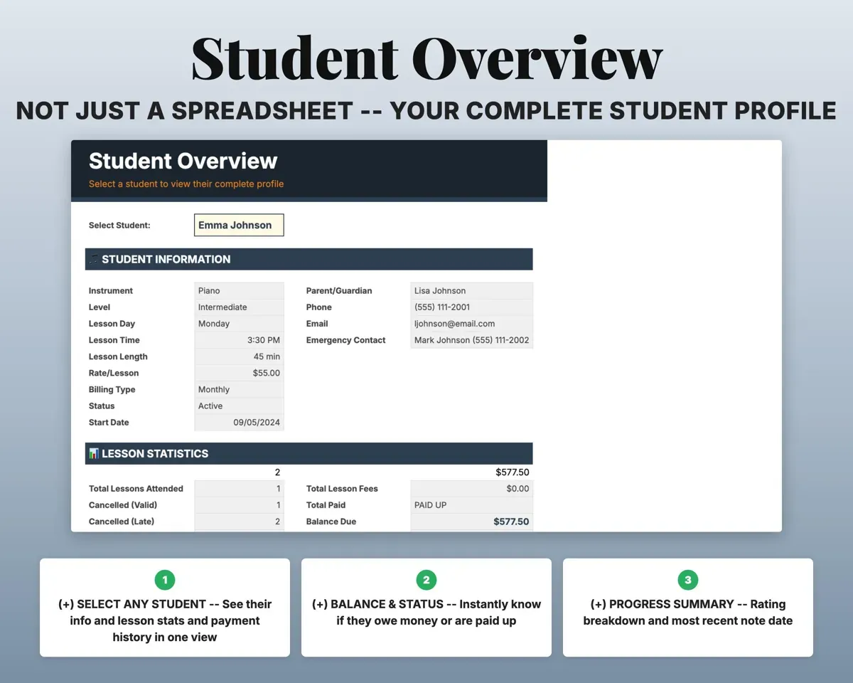 Music Teacher Studio Tracker preview 5