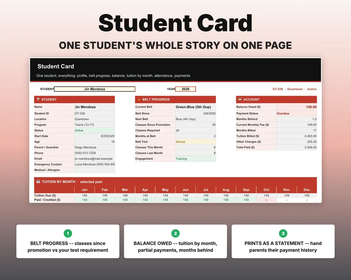 Martial Arts School Tracker preview 5