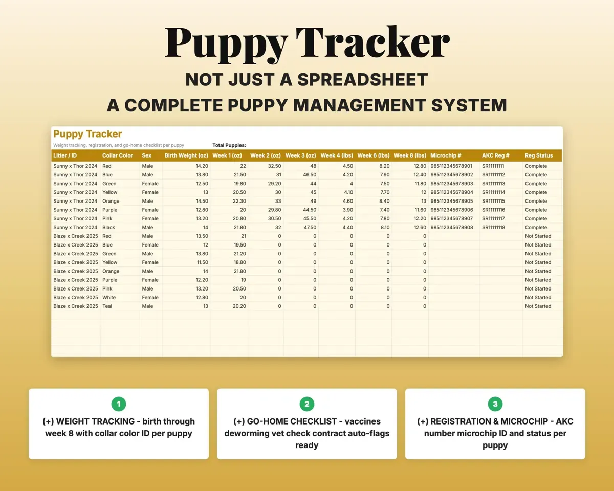 Dog Breeder Spreadsheet preview 5
