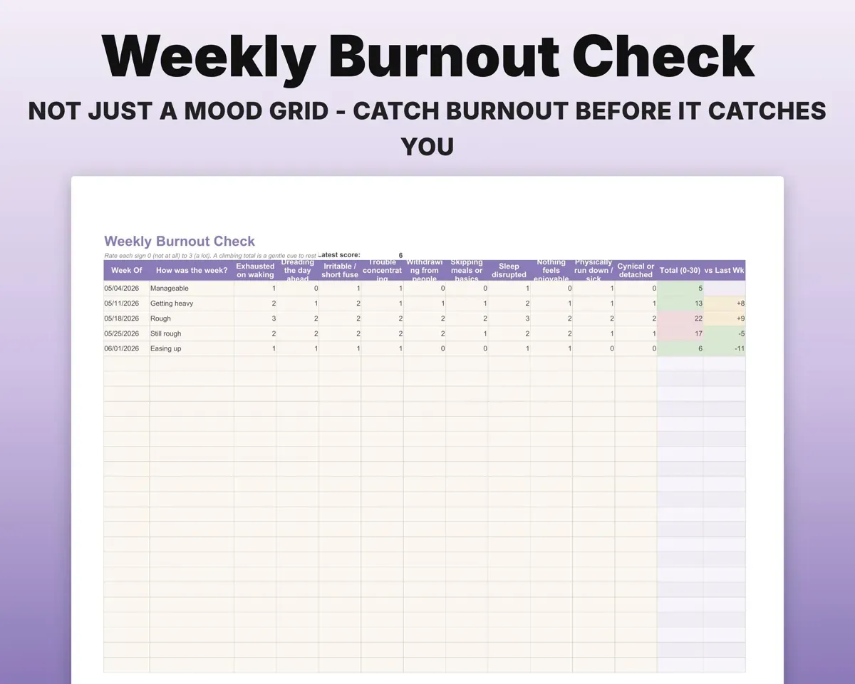 Self Care Tracker Spreadsheet preview 5