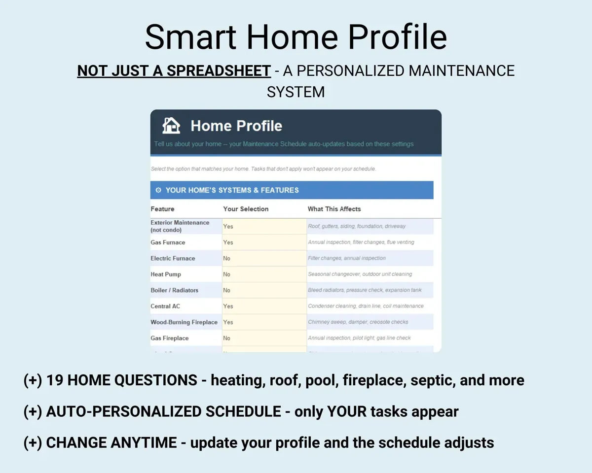 Home Maintenance Tracker Spreadsheet preview 5
