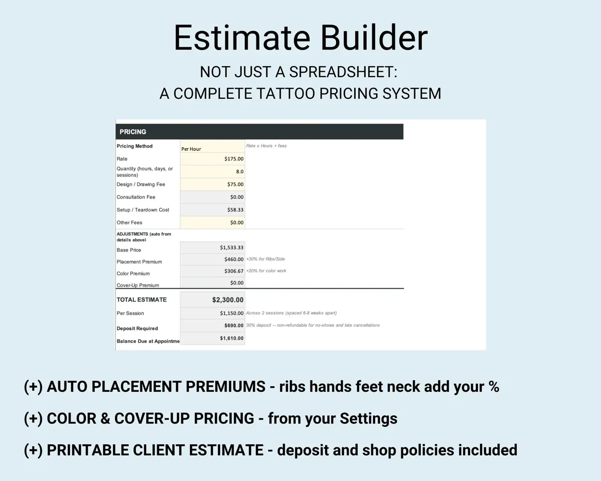 Tattoo Artist Financial Tracker preview 5