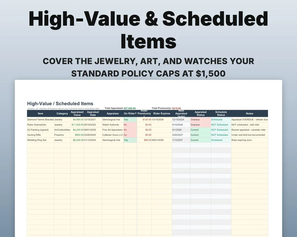 Home Inventory Spreadsheet preview 6