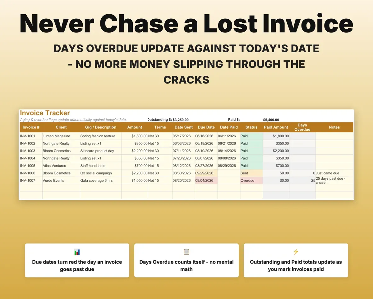 Freelance Photographer Spreadsheet preview 6