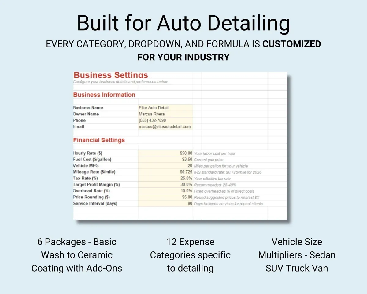 Auto Detailing Business Tracker preview 6