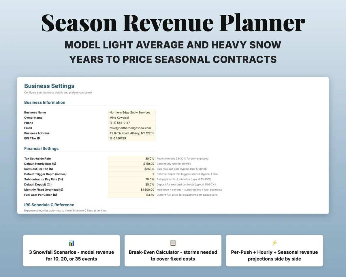 Snow Removal Business Tracker preview 6
