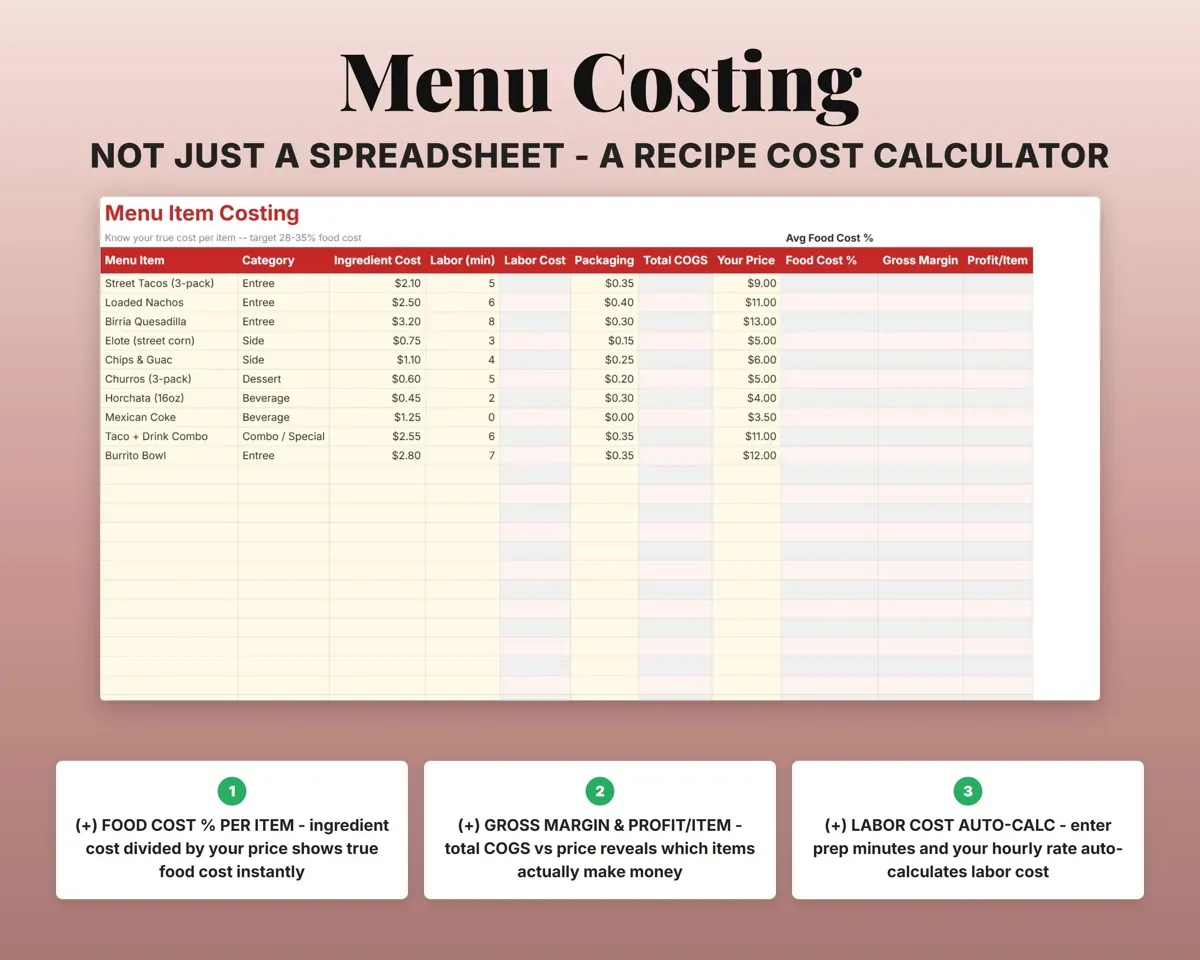 Food Truck Business Tracker Spreadsheet preview 6