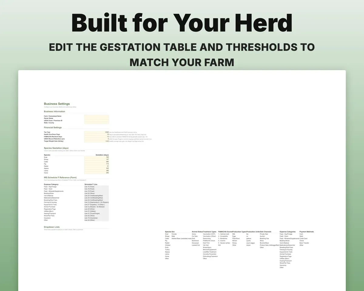 Livestock Tracker Spreadsheet preview 6