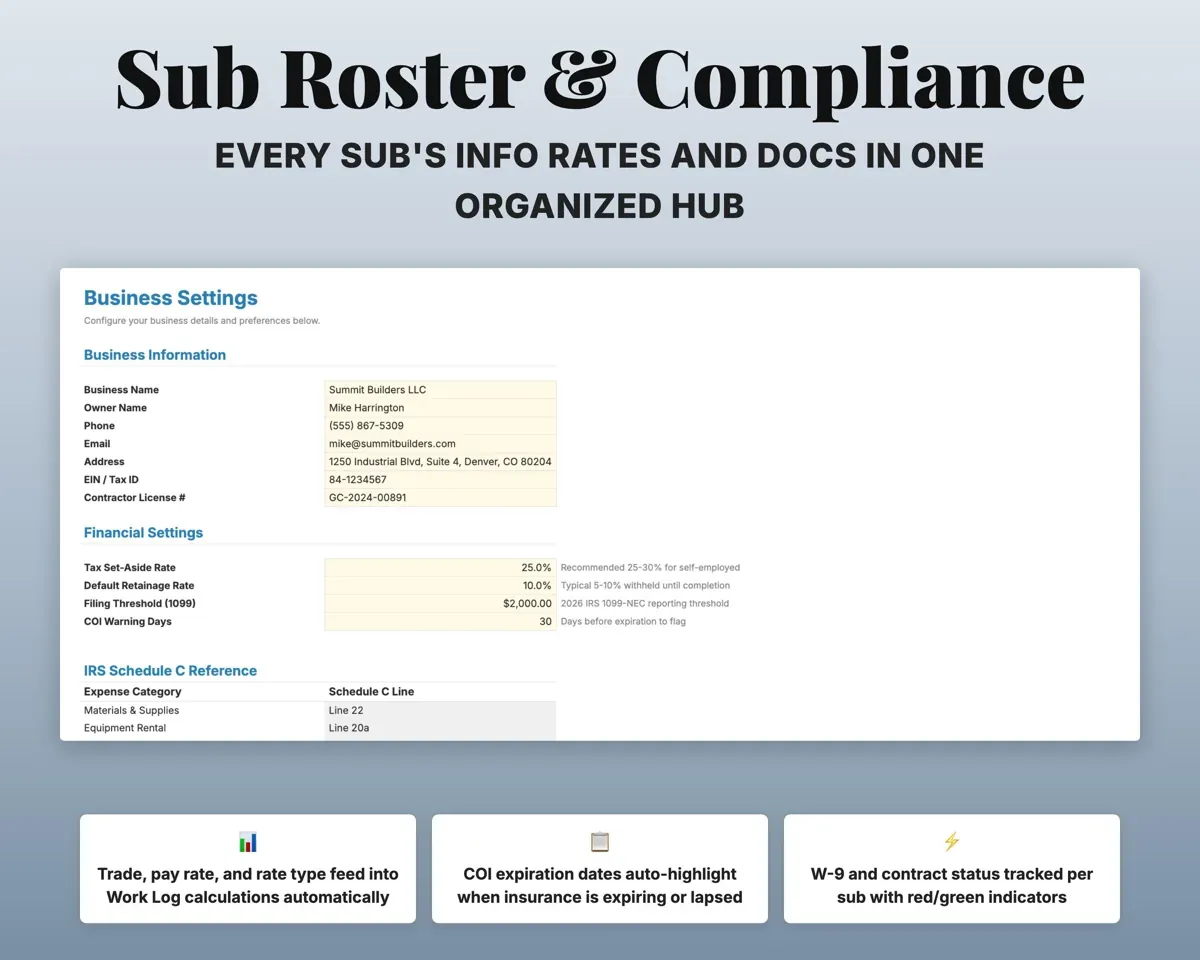 Subcontractor Management Tracker preview 6