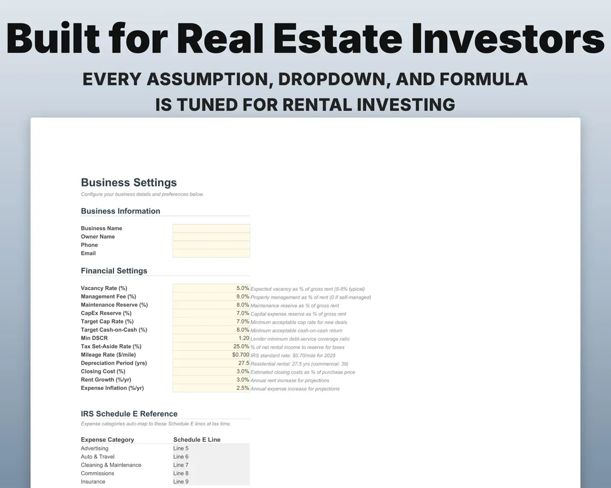 Real Estate Investment Tracker Spreadsheet preview 6
