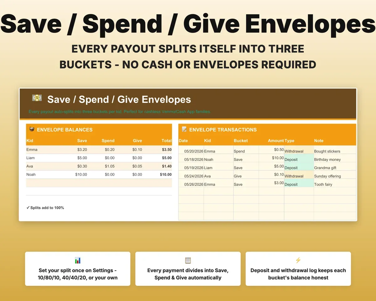 Kids Chore Chart & Allowance Tracker preview 6