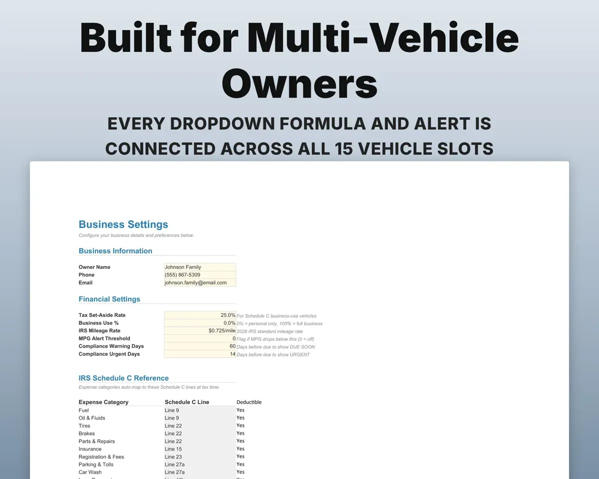 Vehicle Maintenance Tracker Spreadsheet preview 6