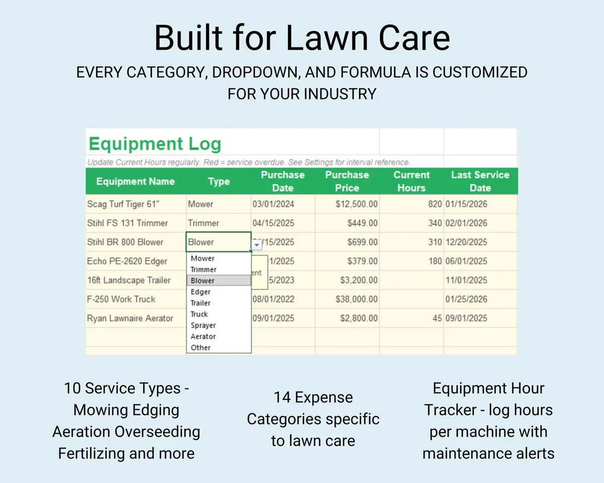 Lawn Care Business Tracker preview 6