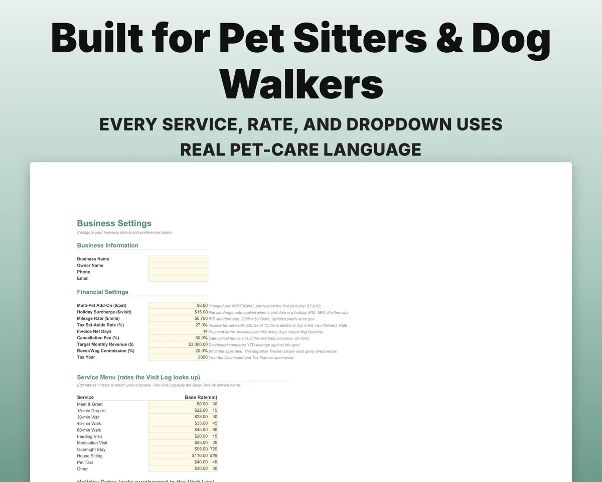 Pet Sitting Business Tracker preview 6