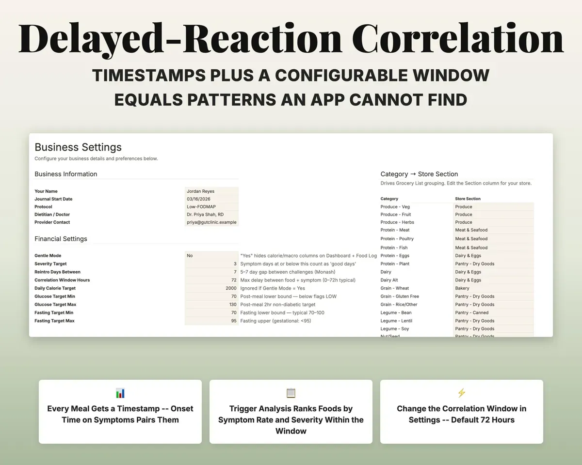 Food Journal Symptom Tracker Spreadsheet preview 6