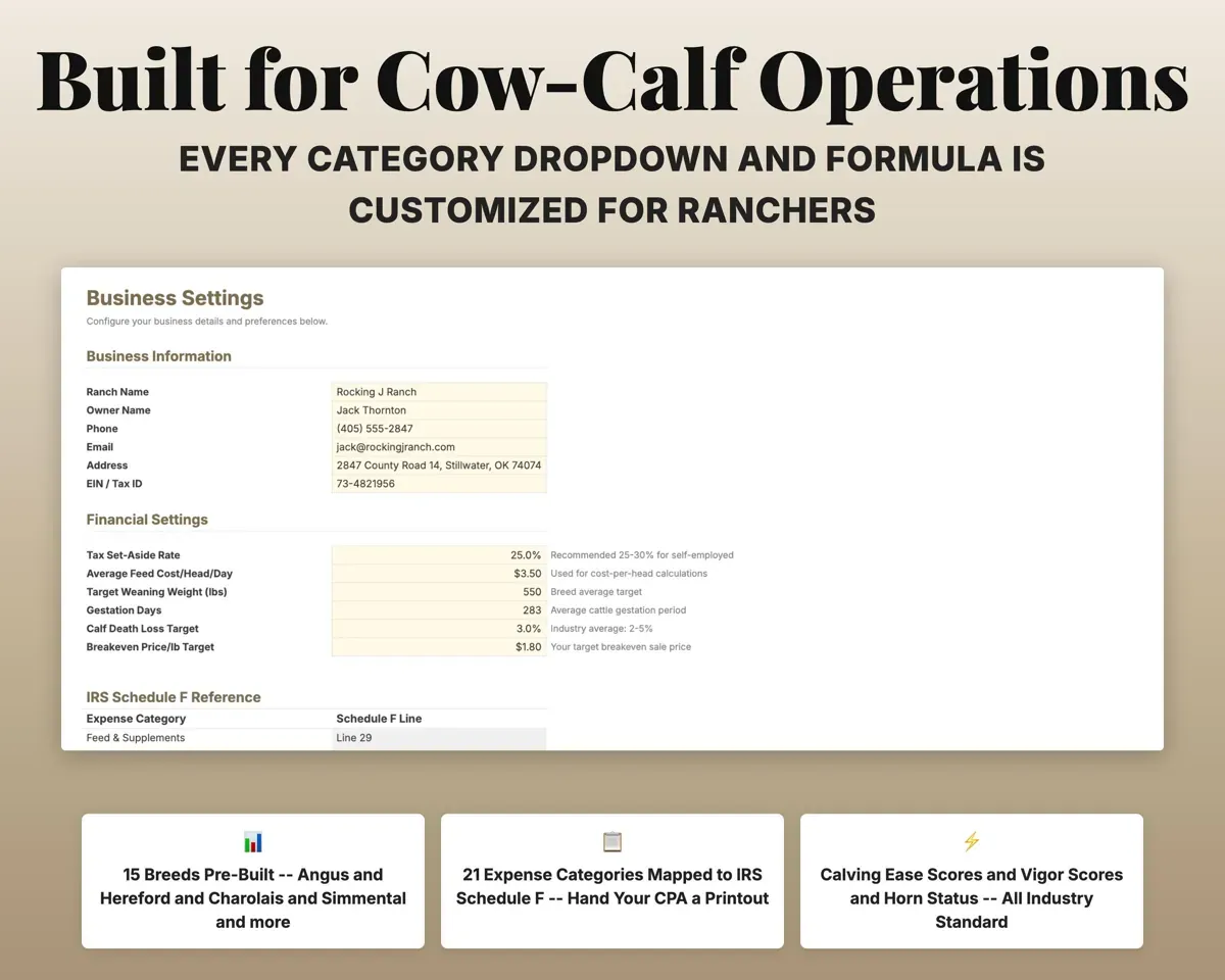 Cattle Record Book Spreadsheet preview 6
