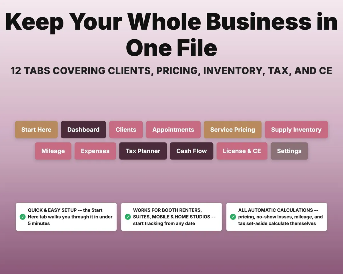 Nail Tech Business Spreadsheet preview 6