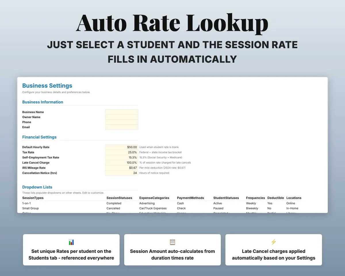 Tutoring Business Tracker preview 6
