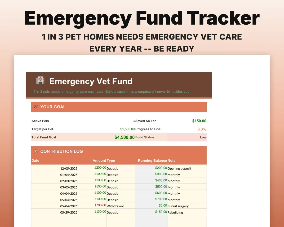 Pet Care Tracker Spreadsheet preview 6