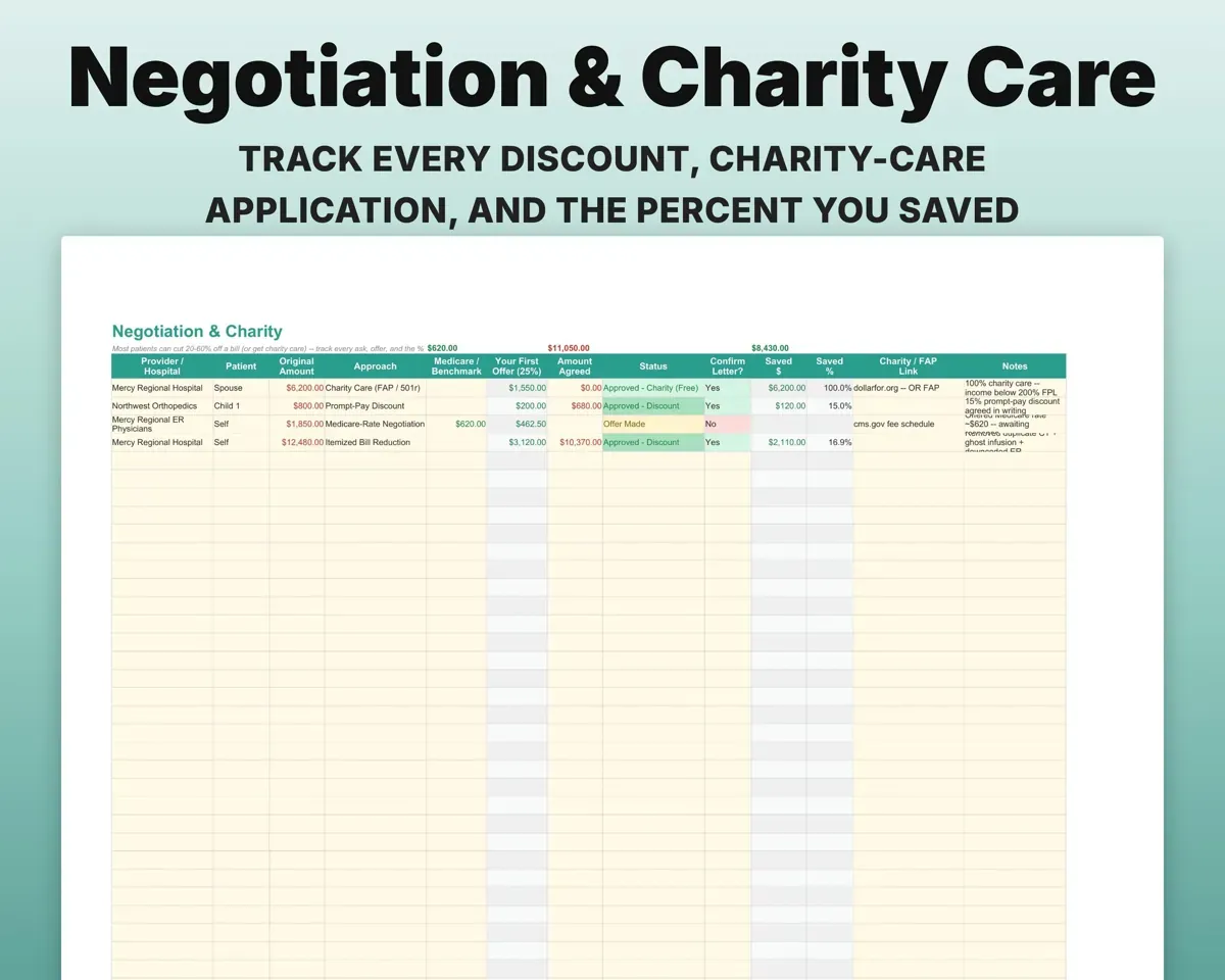 Medical Bills Tracker Spreadsheet preview 6