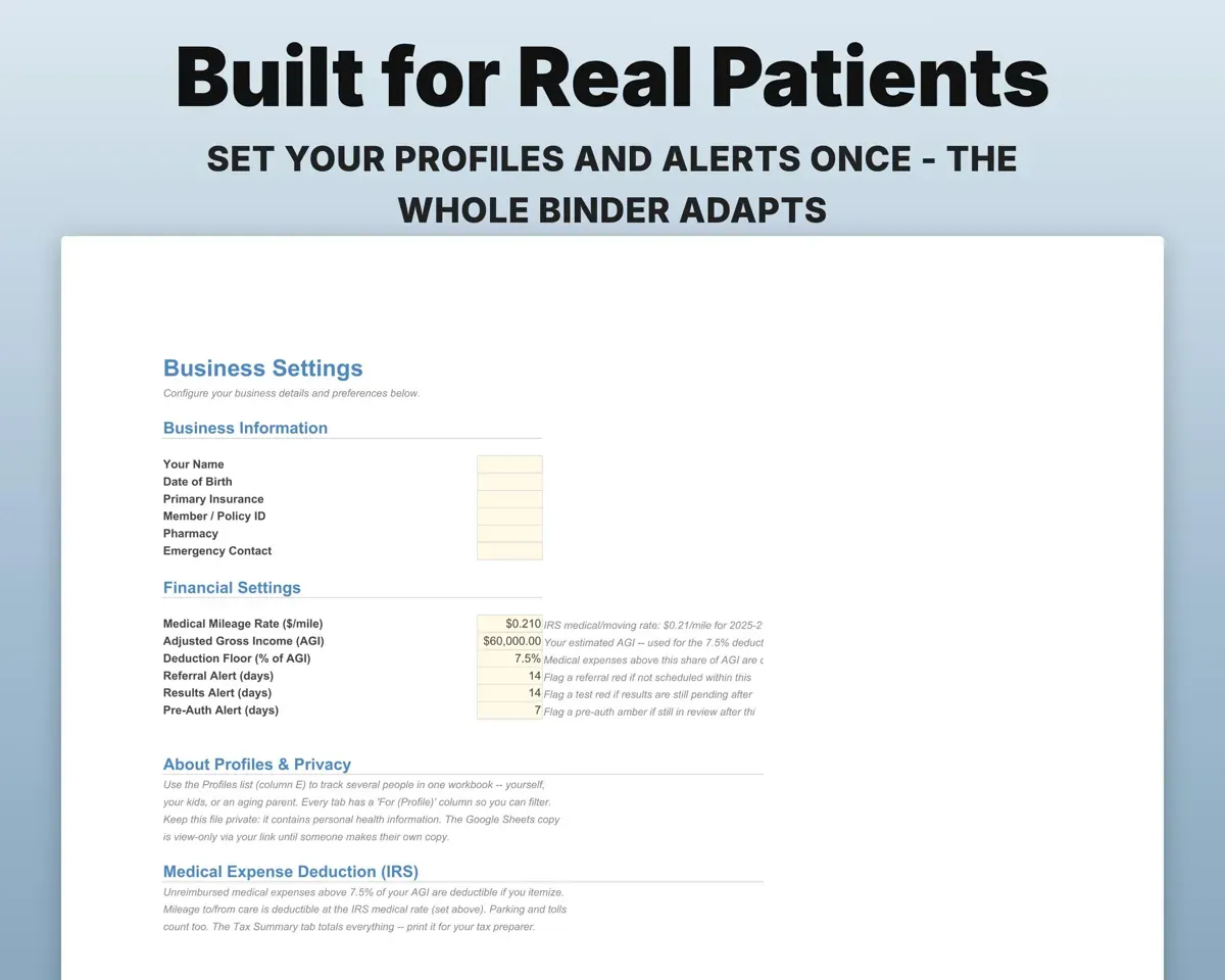 Medical Appointment Tracker Spreadsheet preview 6