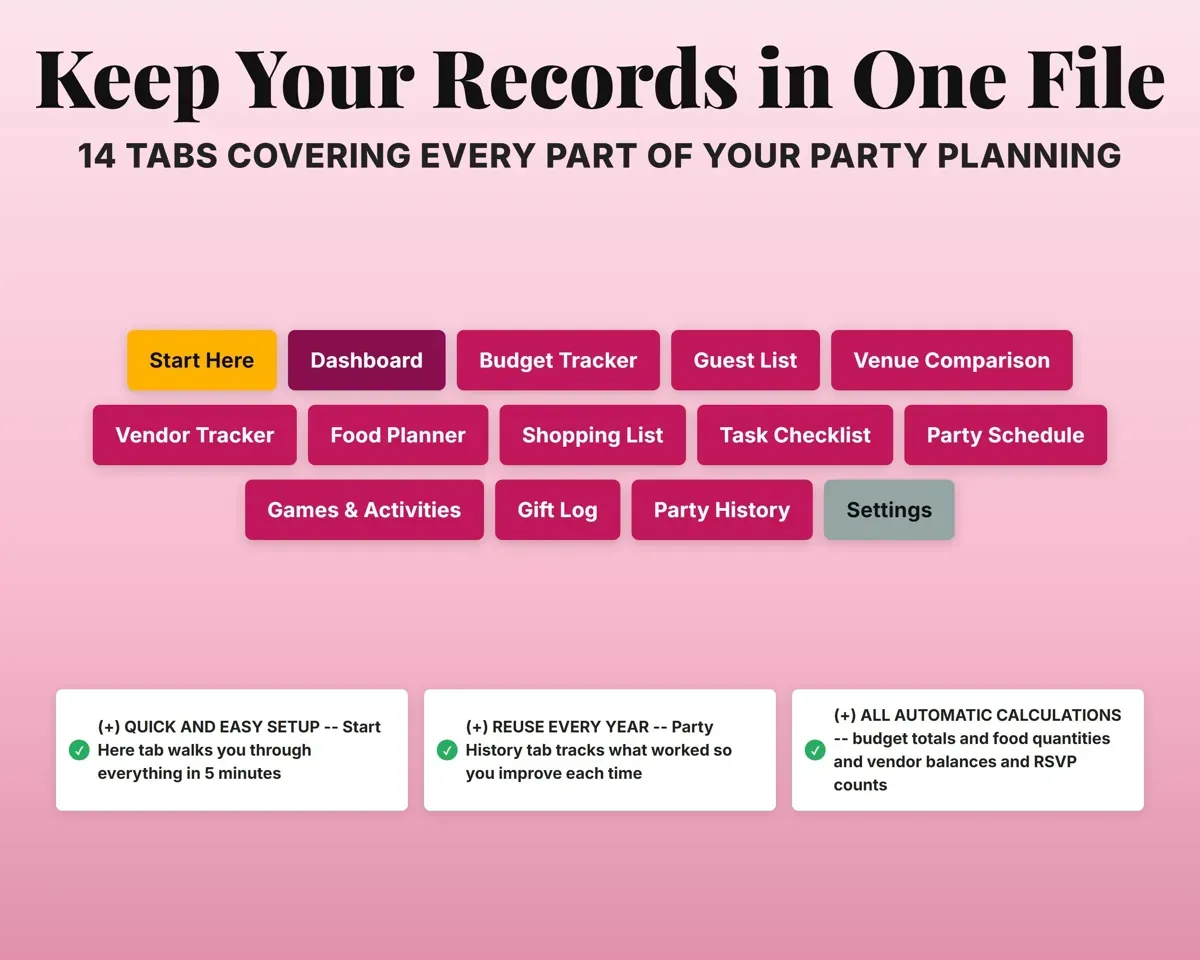 Party Planner Spreadsheet preview 7
