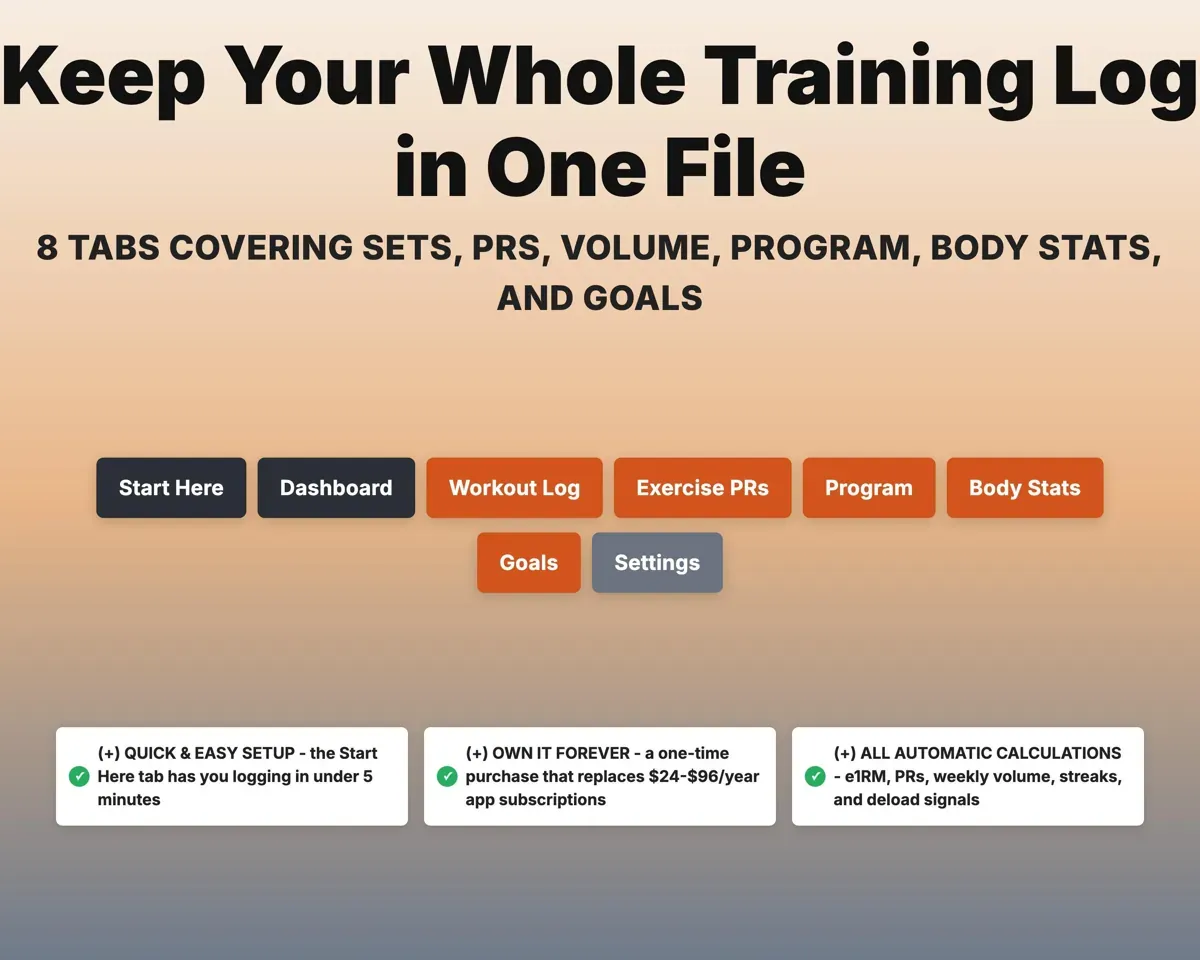 Workout Log Spreadsheet preview 7